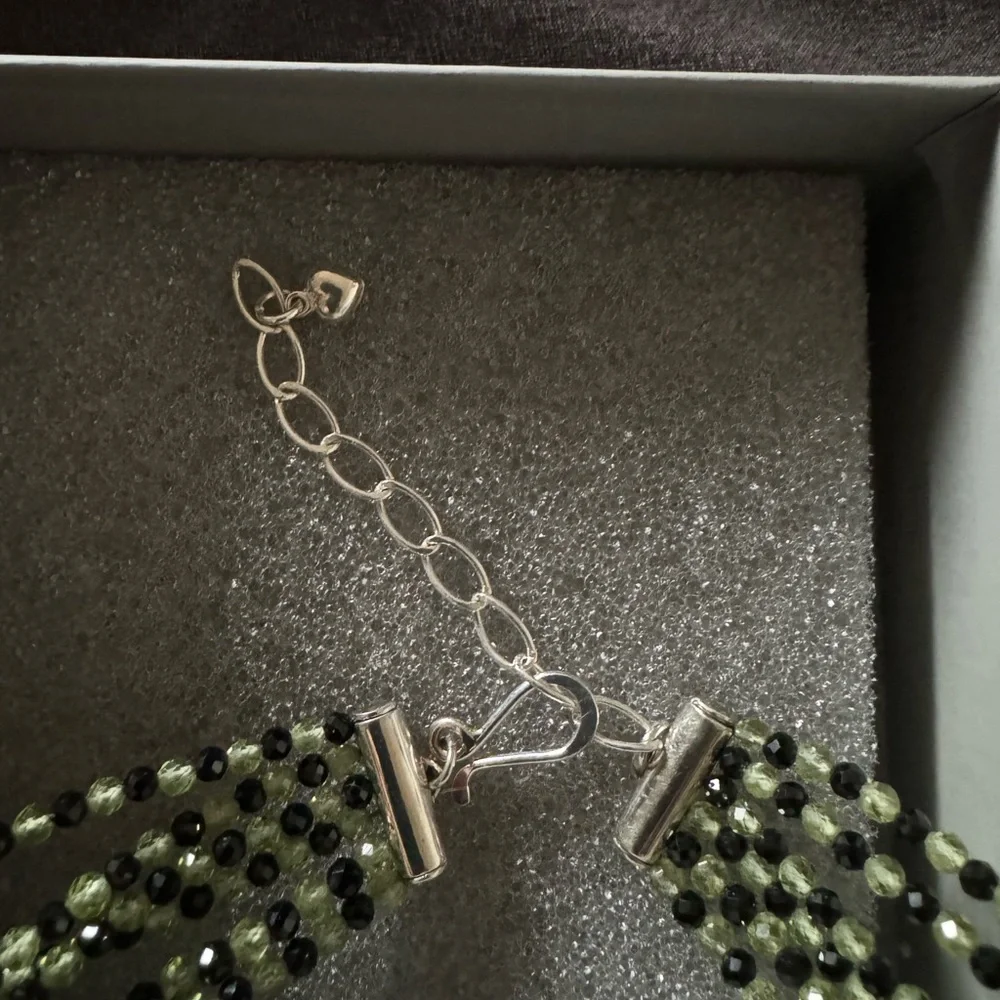 Jay King 5-Strand Green Peridot Black Spinel Waterfall-Design Necklace NIB! - Picture 5 of 5